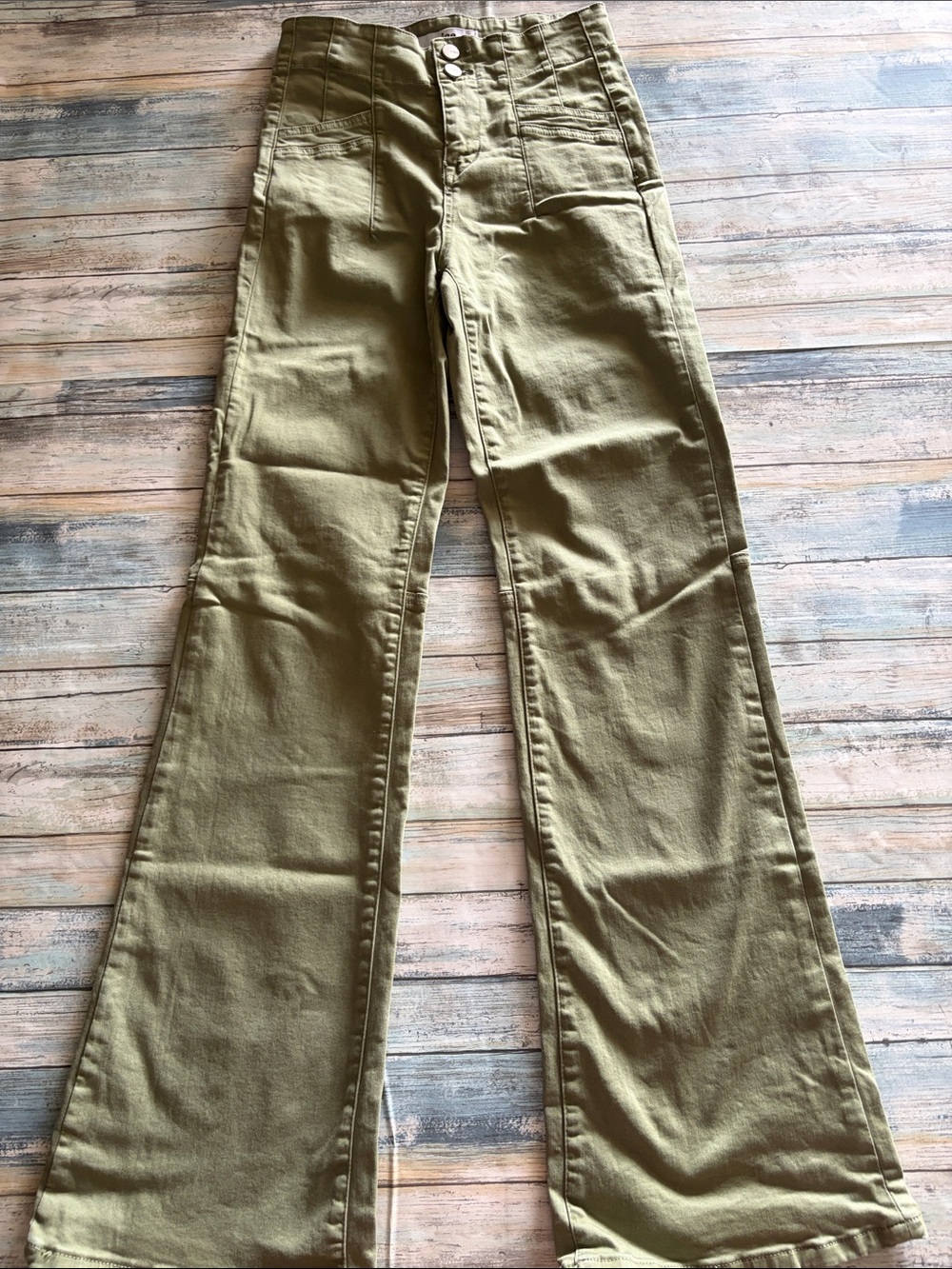 Mica High-Rise Olive Wide-Leg Jeans - Picture 2 of 6